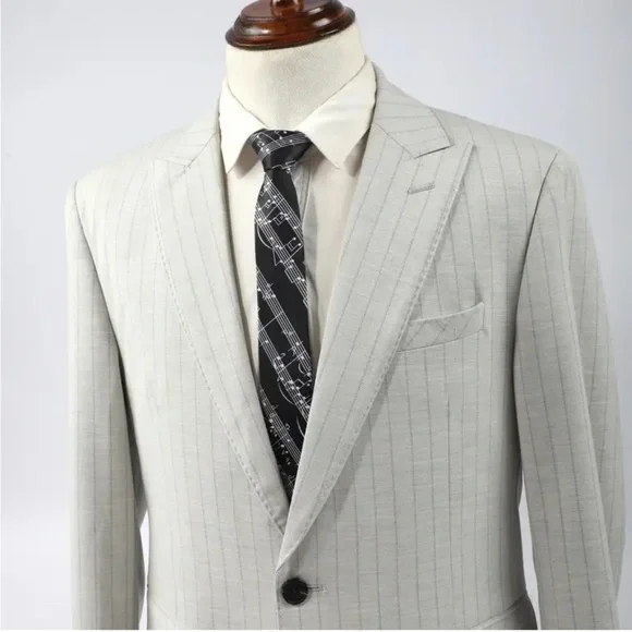 Musical Notes Tie (Black & White / Men or Women) - Picture 5 of 5